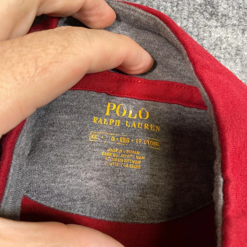 Polo Ralph Lauren Mens XXL Red Heathered Quarter Zip Pullover Pony Logo